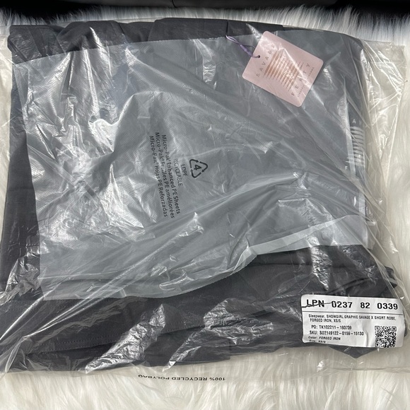 🆕Savage X Fenty Darknight Grey Short Robe - Size: XS/S - Picture 11 of 12